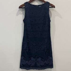 Eliza J Navy Embroidered Mini Dress